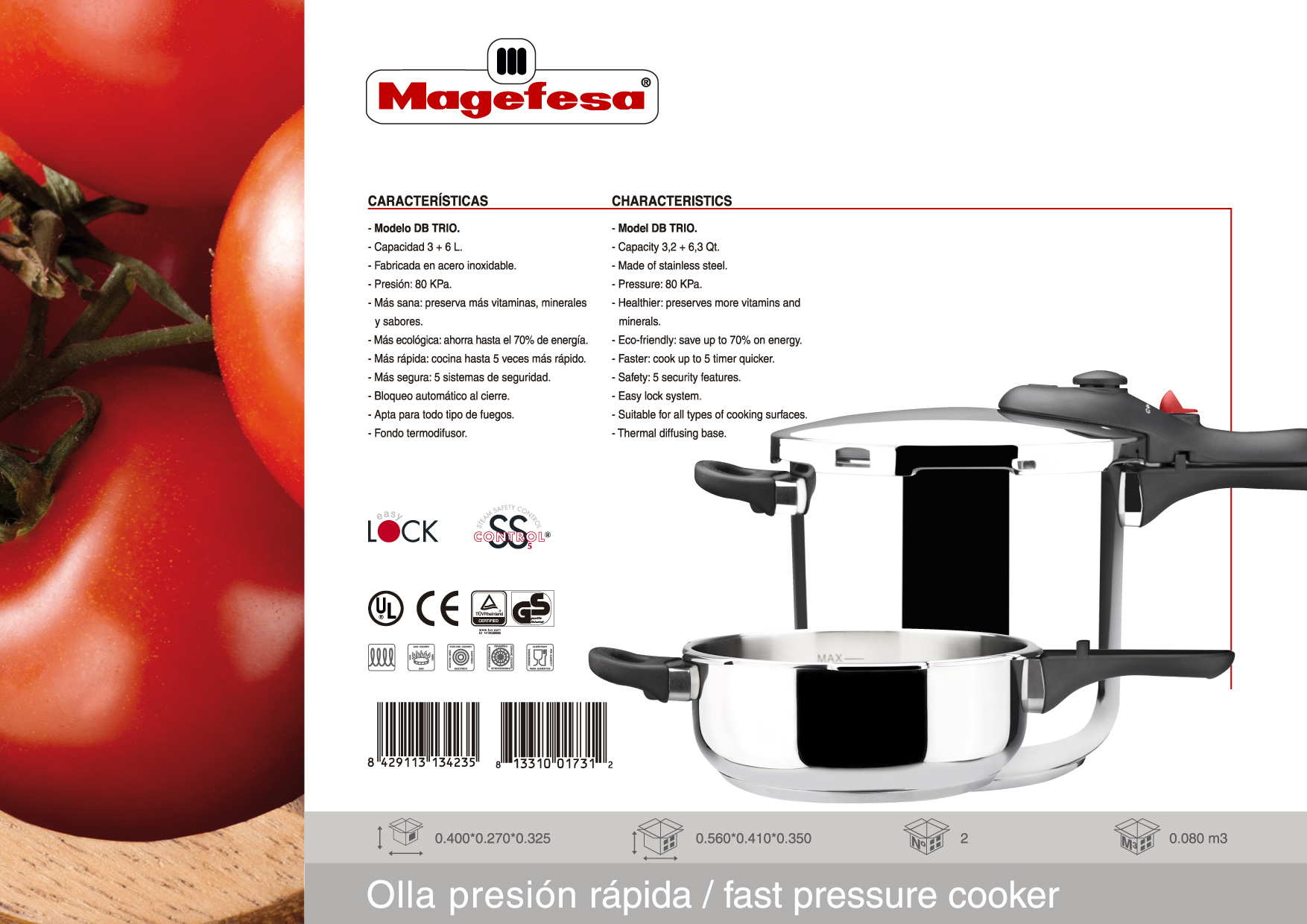 ⇒ Comprar Olla cocina presion 5lt super rapida acero inox db
